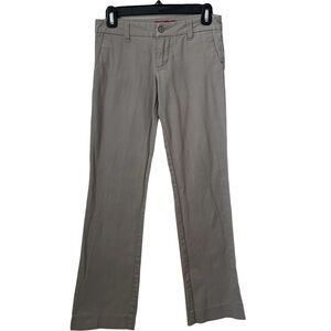Dickies Girl Bull Pant Twill Khaki Mid-Rise Straight Bell Bottoms - Size 1